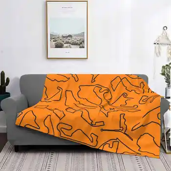 Схема трассы-Papaya Spark Orange, Модное мягкое теплое одеяло, автодром Гран-при Gp, автогонки, гоночный автомобиль Gokart
