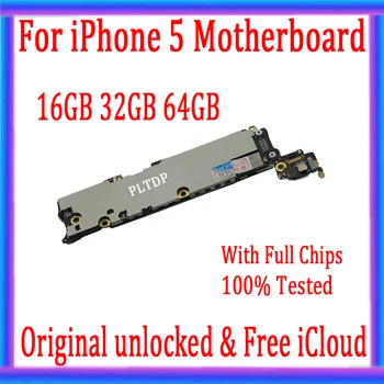  Оригинальная панель разблокировки для материнской платы Iphone 5, чистая материнская плата iCloud без учетной записи ID, 16G 32G 64G с полной платой для тестирования чипов