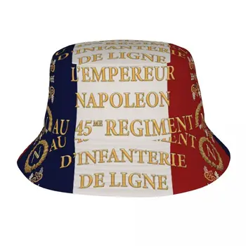  Стиль Наполеоновский Французский Флаг 45-го полка, шляпа-ведро, унисекс, кепка для рыбалки на открытом воздухе, кепка рыбака, пляжная шляпная одежда