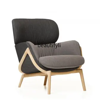  Индивидуальное скандинавское легкое Роскошное Повседневное Простое односпальное кресло из массива дерева, Итальянский современный дизайнерский диван особой формы от арт-студии