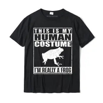  Это мой человеческий костюм, я действительно лягушка, футболка на Хэллоуин, фирменные мужские футболки, хлопковые топы, модная рубашка