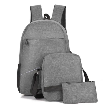  Набор из 3-х рюкзаков большой емкости для улицы, деловая дорожная сумка, сумки через плечо с USB-портом для зарядки для мужчин, подростков, взрослых