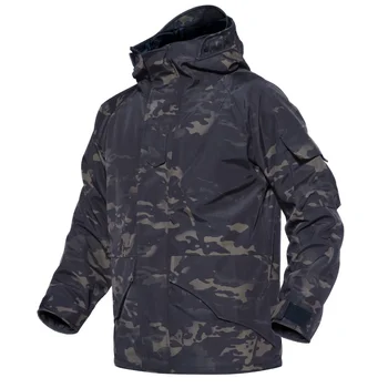  Военный боевой 2-слойный клей Softshell под давлением Мужская водонепроницаемая куртка 3 в 1 + подкладка Тактическая тренировочная одежда для охоты Пальто