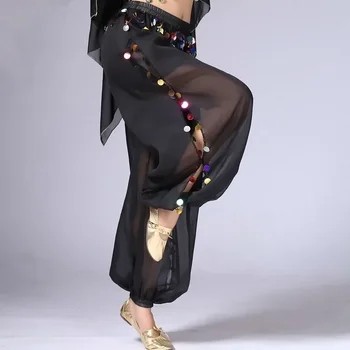  Шаровары для танца живота, шаровары, шифоновые брюки, племенной арабский костюм на Хэллоуин, 10 цветов