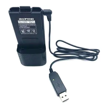  USB-кабель зарядного устройства с индикаторной лампой для портативной рации UV-5R Extend Battery BF-UVB3 Plus Batetery Зарядное устройство для радиолюбителей