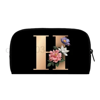  Женский кошелек с цветочными буквами, 26 кошельков с начальными буквами A ~ Z и цветочным принтом, сумка для денег для свадебной вечеринки, сумки-ключницы, лучший подарок