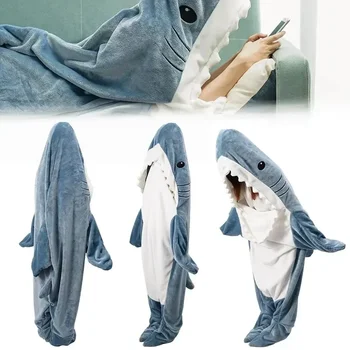  Спальный мешок с мультяшной акулой, пижама, офисный ворс, одеяло с акулой, Каракал, высококачественная ткань, шаль-русалка, одеяло для Рождественского подарка