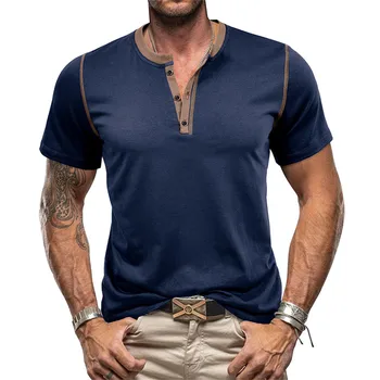  Мужская рубашка-поло, свободные футболки, универсальная однотонная футболка, Повседневный топ с короткими рукавами, Комфортная Простая сорочка с буквенным принтом