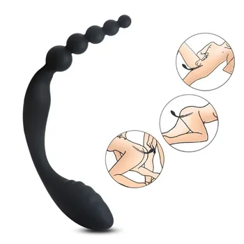  Силиконовая Анальная пробка с выдвижным шариком, Две Универсальные головки и устройство для женской мастурбации