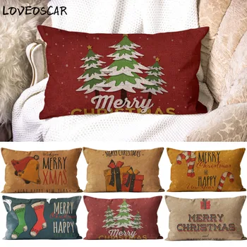  С Рождеством Христовым, Рождественская елка, персонализированный подарок, прямоугольная наволочка 30x50, наволочка для дивана в гостиной, Декор для дивана