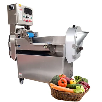  Коммерческая машина для резки овощей, многофункциональная секция для нарезки ломтиков, электрическая овощерезка с двойным двигателем и регулируемой скоростью вращения
