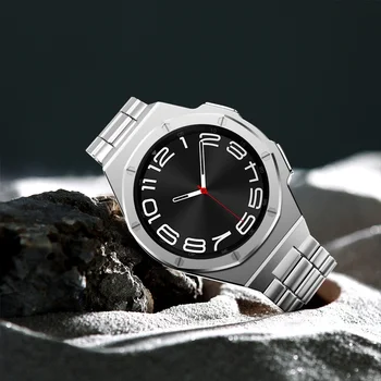  Комплект модификации Samsung Galaxy Watch 6 Classic 47 мм, роскошный металлический корпус, ремешок для 6 Classic 43 мм, резиновая лента