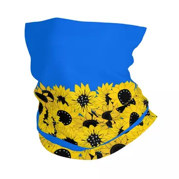  Зимняя повязка на голову с принтом синего подсолнуха, грелка для шеи, мужской Женский походный шарф-трубка, Флаг Украины, бандана для лица, гетры.