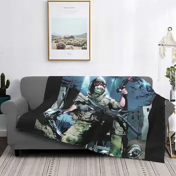  Игровое одеяло Call of Duty, бархатное, всесезонное, с Привидениями, Милые тонкие пледы для дивана, уличные постельные принадлежности, покрывала