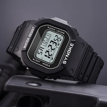  Часы унисекс, цифровые спортивные часы, мужские и женские часы SYNOKE, усовершенствованный механизм, 5-барный водонепроницаемый reloj hombre