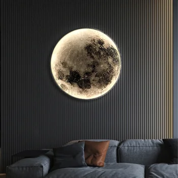  Настенные светильники Nordic LED 3D Moon для спальни, гостиной, столовой, прихожей, Декоративное освещение для интерьера, Настенный светильник, зеркальные светильники