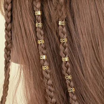  Украшения для волос для косичек Металлические Золотые и серебряные подвески для волос для женщин, бусины для волос, кольца, манжеты, аксессуары для дредов, украшения