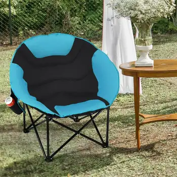  Складной Стальной походный стул Moon Saucer с мягким сиденьем и сумкой для переноски