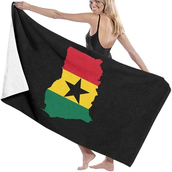  Пляжное полотенце премиум-класса с флагом Ганы, очень большое, хорошо впитывающее влагу Полотенце для бассейна, супер мягкое для занятий йогой, спа, спортом, серфингом, плаванием, женщинами, мужчинами