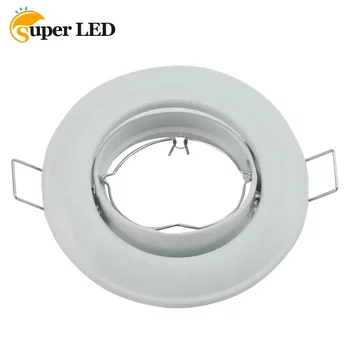  Белый фиксированный светильник, Фурнитура, рамы из железа GU10, металлическое отверстие 62 мм