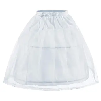  Новый стиль, свежая нижняя юбка для девочек-цветочниц с 2 обручами, полностью скользящая эластичная детская нижняя юбка с кринолином