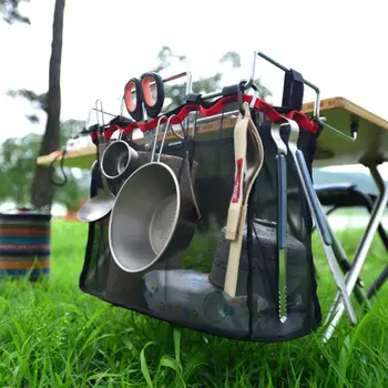 Портативный Сетчатый мешок-органайзер для хранения посуды для пикника на открытом воздухе, кемпинга, барбекю