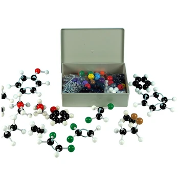  Набор молекулярных моделей из 444 предметов, неорганическая и органическая химия, как показано, Научные атомы, молекулярные модели, кодирующие атомы Для детей