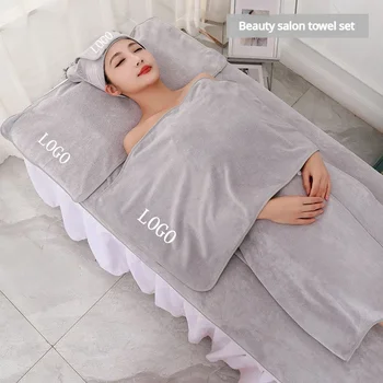  СПА выделенного полотенце Полотенце кровать утолщенные салон красоты, индивидуальный логотип набор ванна волос полотенца