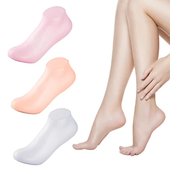  1 Пара силиконовых увлажняющих гелевых носков для пяток, отшелушивающих и предотвращающих сухость, Уход за кожей ног, омоложение, Эластичный носок