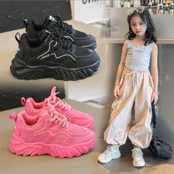  Детские кроссовки для мальчиков, спортивная обувь, теннисные баскетбольные кроссовки, мягкие белые туфли на плоской подошве для девочек, повседневная обувь для бега, детские кроссовки