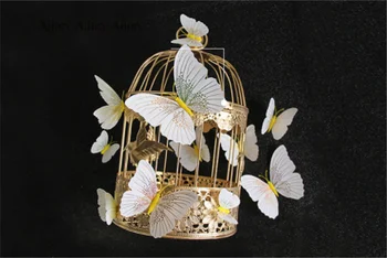  Ambilight, однослойный, 12шт, ПВХ, Бабочка, Свадебные наклейки для украшения стен, 3D Трехмерная птица, висящая