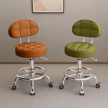  Эстетичная спинка парикмахерского кресла, Простое вращающееся парикмахерское кресло на колесиках, портативное парикмахерское оборудование Mocho Cadeira MQ50BC