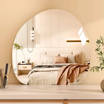  Большое круглое настенное зеркало для макияжа В ванной Комнате, зеркало для макияжа в детской спальне, Креативный декор для спальни в стиле Эль-Хогар