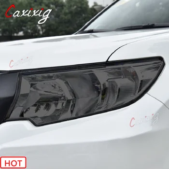  2шт Защитная пленка для автомобильных фар, дымчатая Черная прозрачная наклейка из ТПУ для Toyota Land Cruiser Prado 150 2017-2020