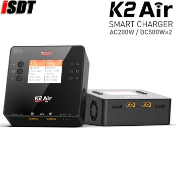  ISDT K2 Air AC 200W DC 500Wx2 20A Двухканальный Баланс Lipo Зарядное Устройство Разрядник для Lipo NiMH Pb Батареи Rc Модели /Смартфона