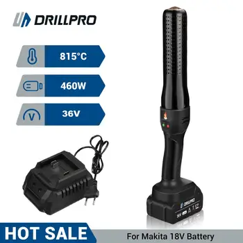  Электрическая тепловая пушка Drillpro 36 В 460 Вт, Беспроводная ручная пушка горячего воздуха, домашний фен, электроинструмент для батареи 18 В
