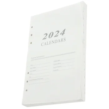  2024 Английский Планировщик Пополняет 2023 Календарные вставки Бумага для пополнения ежемесячного планировщика формата А5