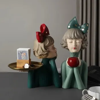  Скульптура из смолы Nordic ins bubble girl, хранение ключей от входа, настольные статуэтки в гостиной, комната для девочек, хранение ювелирных изделий, свадебный подарок