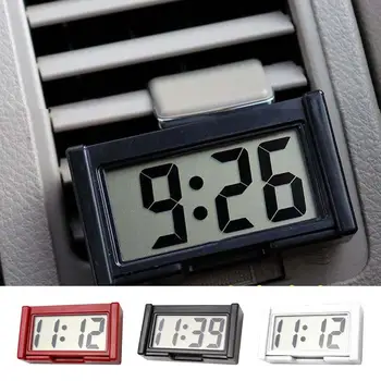  Цифровые часы на приборной панели автомобиля, прочные самоклеящиеся мини-часы в салоне автомобиля, прочный ЖК-дисплей времени, часы для всех транспортных средств