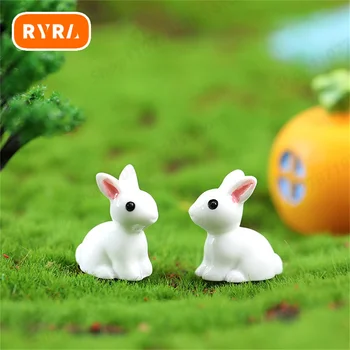 10-50 шт. Мини-Кролики из смолы, Миниатюрные фигурки, 3D Орнамент 