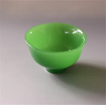  Китайская Ручная резьба из натурального зеленого нефрита ручной работы, маленькая изысканная чаша для кухни